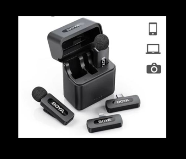 BOYA BY-V3 Comboไมค์ไร้สาย ไมค์ตัดเสียงรบกวน ไมค์ไลฟ์สด พร้อมกล่องชาร์จ สำหรับ สมาร์ทโฟน USB-C