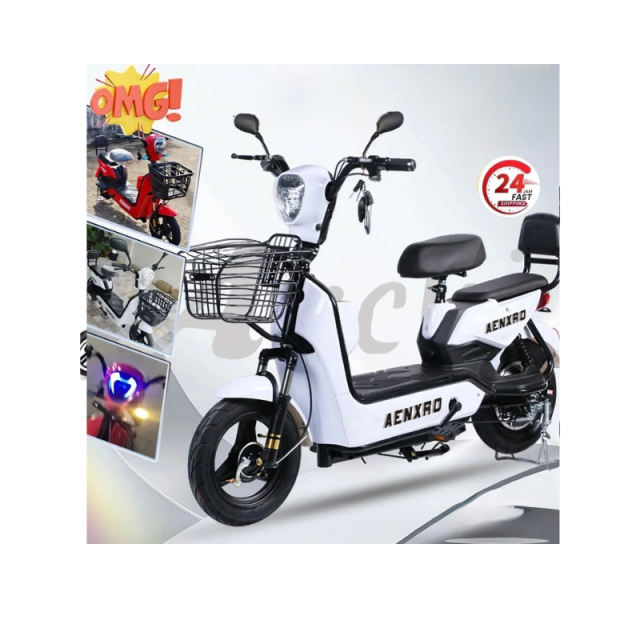 จักรยานไฟฟ้า แบตเตอรี่ 4 ก้อน รถไฟฟ้า 48V-12A รถไฟฟ้าผู้ใหญ่ electric bike มีกระจกมองหลัง ตะกร้า ที่ชาร์จ
